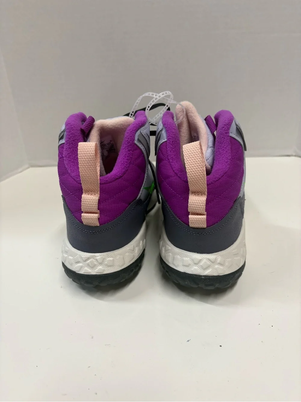 Nike Kids Gray & Purple High-Top Terrascout Sneakers with Neon Green Swoosh